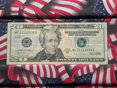 2017 Twenty Dollar FR Note, Lower S.N., full House, Three in a Row Numbers