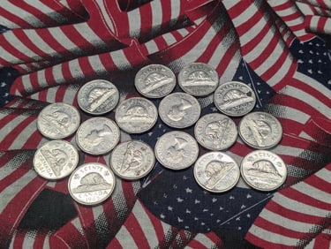 16 Canadian Nickels w/various dates