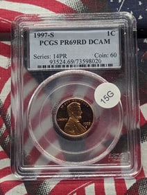 1997-S Lincoln Cent. PCGS PR69DCAM. Top Tier Grader