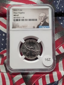 2022-P MS67 "Maya Angelou" Women's Quarter, (Graded by NGC)