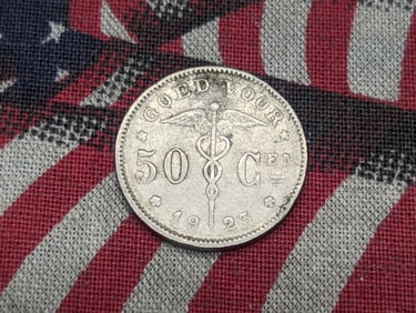 Belgium 1923 - 50 Centimes “Goed Voor?? coin