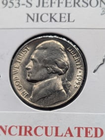 1953-S Jefferson Nickel, UNC