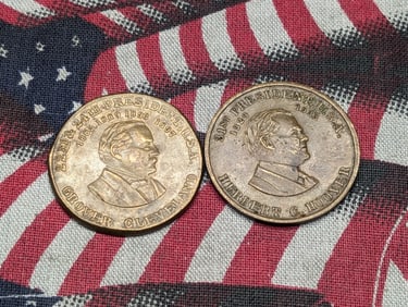 2 Bronze Presidential Medals Hoover & Cleveland