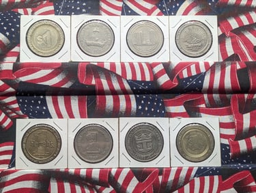 8 Casino Tokens Various locations