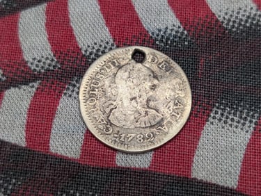 1789 Spain 1/2 "Silver" Real, 81.2% "Silver" - Holed