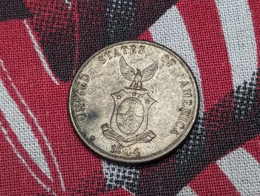 1944-D Philippines 75% Silver 20 Centavos. UNC