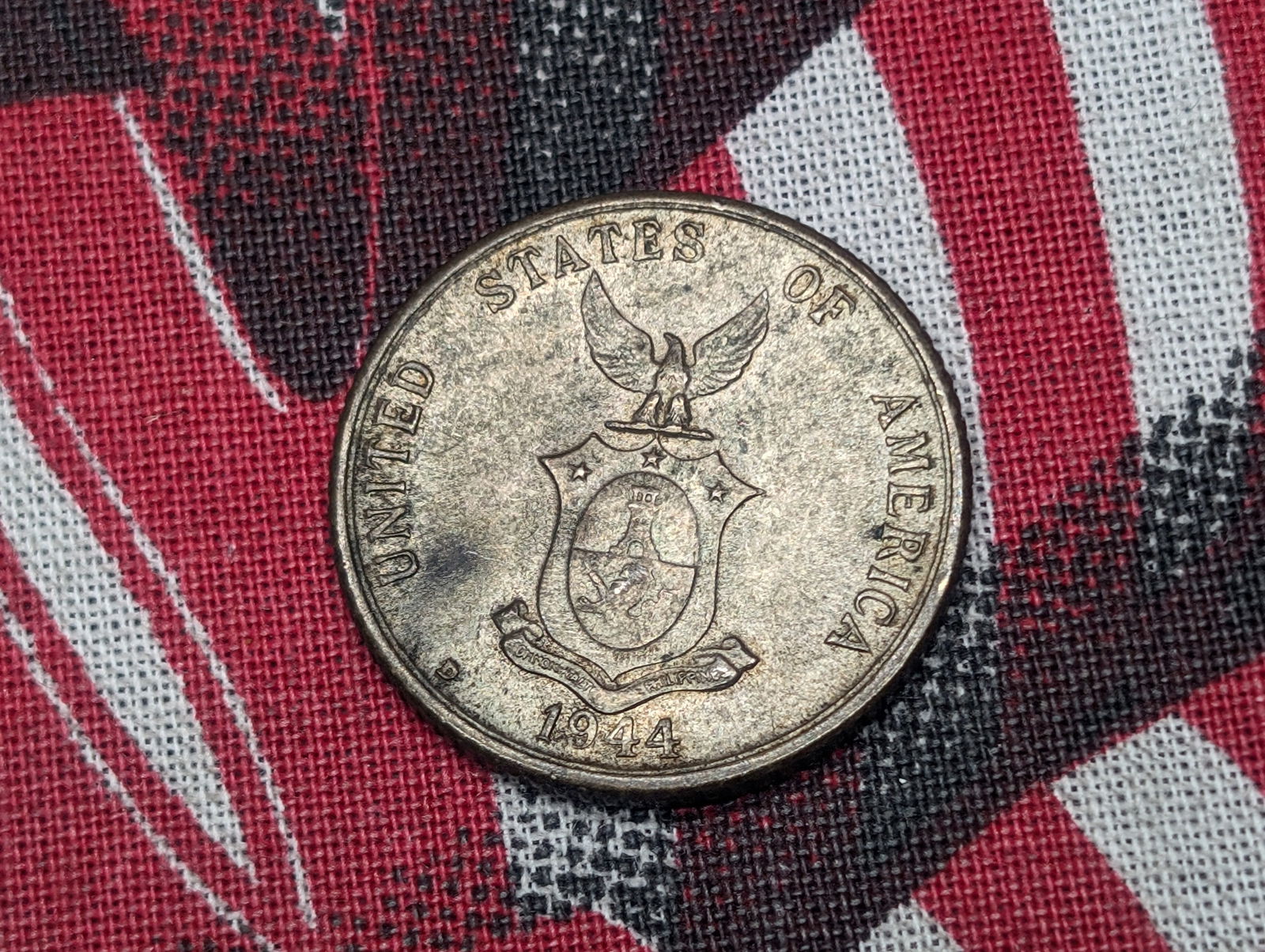 1944-D Philippines 75% Silver 20 Centavos. UNC (1 of 2)