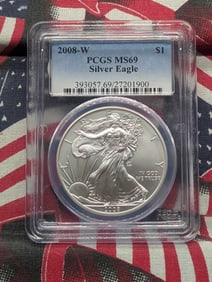 2008-W American Silver Eagle, PCGS MS69