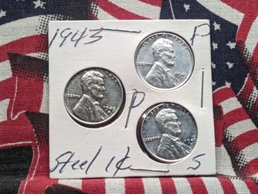 1943 - P,D,S Steel Lincoln Cents Bright & Flashy