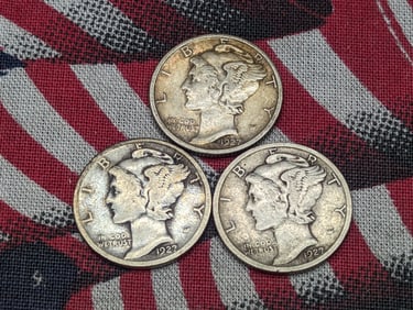 1927 P, D, & S Mercury Dimes