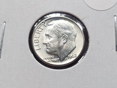 1962-D Roosevelt Dime, 90% Silver BU