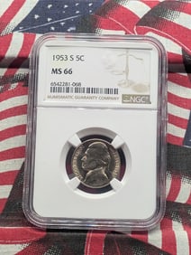 1953-S Jefferson Nickel, NGC MS 66