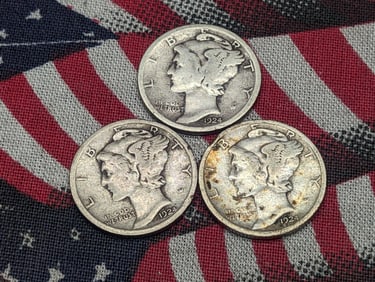 1924 P, D, & S Mercury Dimes