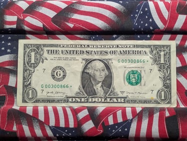 2017-A One Dollar Star Note Lower Serial Number G00300866