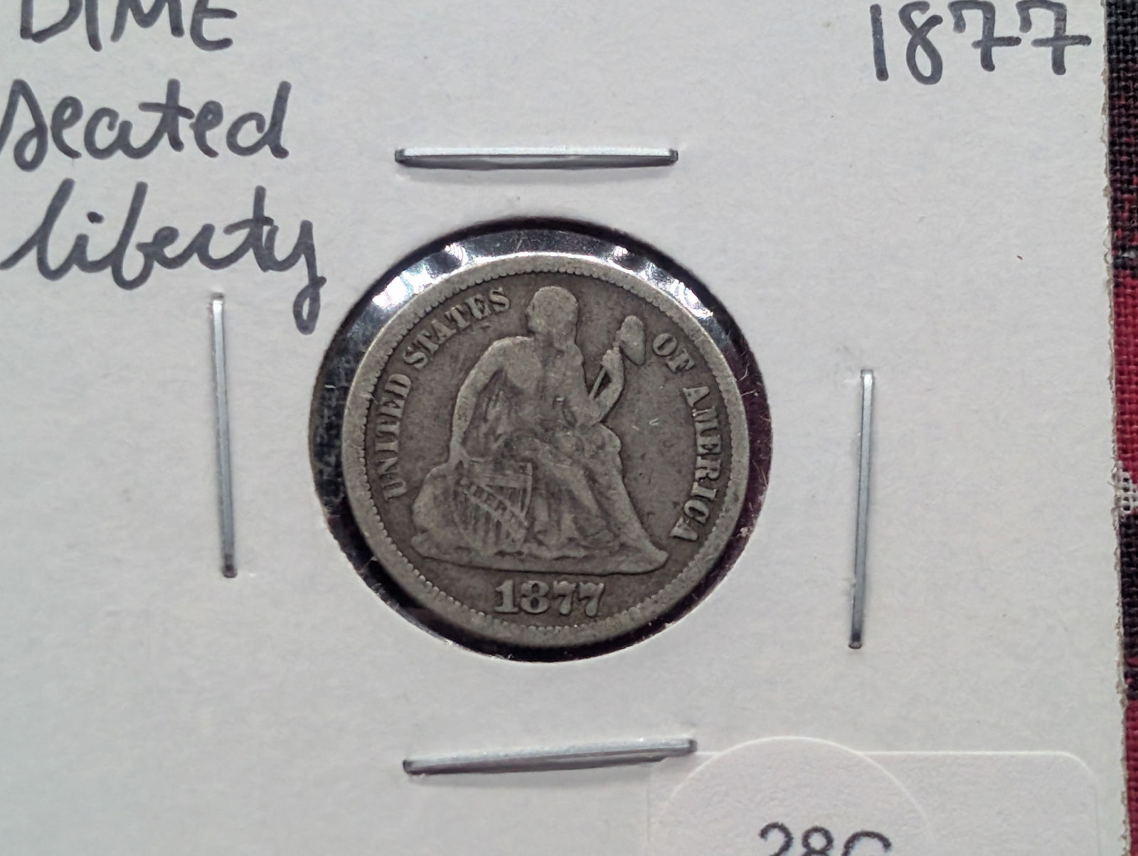 1877 Seated Liberty 10c. FULL LIBERTY. 90% Silver. Nice Type (1 of 3)