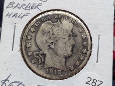 1912-S Barber Half Dollar