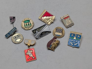 10 Older Soviet Badge-Pins