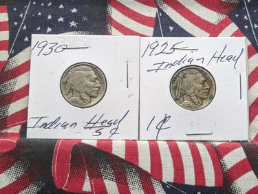 1925-D & 1930 Indian Head Buffalo Nickels