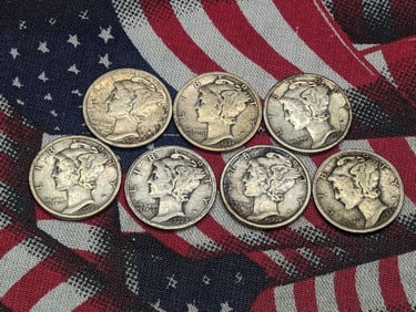 (7) Assorted Date Mercury Dimes