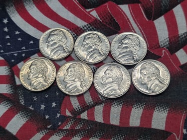 1991- D, 1992-D, 1993-D, 1994-D, 1996-D, 1999-D & 2000-D Brilliant Uncirculated Nickels 7 Coins