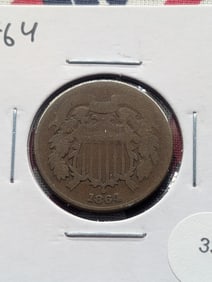 1864 US 2c. Piece. Tough Type, Civil War Era