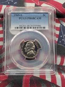 1969-S Jefferson Nickel, PCGS PR68CAM