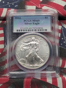 2014 American Silver Eagle One Dollar, PCGS MS69