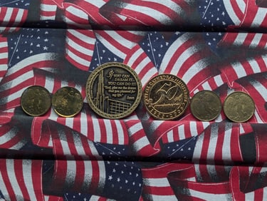 6 Religious Tokens, Some Vintage