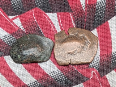 2, 12th-14th Century, Byzantine Cup Coins, Medieval Coin, over 600 years old!