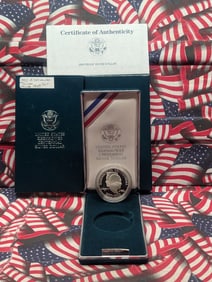 1990-P U.S. Eisenhower Centennial 90% Silver Dollar In OGP With COA