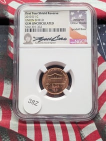 2010-D Gem Uncirculated Union Shield Penny, (Graded by NGC)