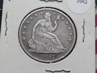 NICE 1857-O Seated Liberty Half Dollar. 90% Silver, Nice Type Half Dollar