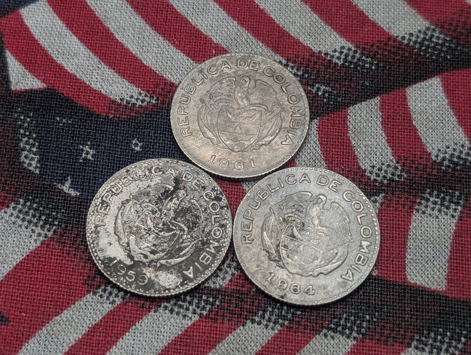 Colombia 1959, 1961 & 1964 10 Centavos: Colombia 1959, 1961 & 1964 10 Centavos