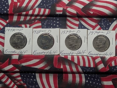 1972-P, 1977-D, 1974-P & 1973-D Kennedy Half Dollar Uncirculated