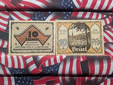 German Notgeld 2-10 Pfennig Notes, 1921 & 1922-CRISP,  Over 100 Years Old!