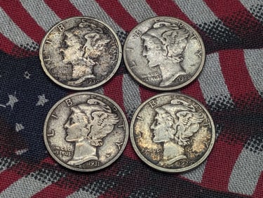 1928-S, 1929-S, 1930-S, & 1931-S Mercury Dimes
