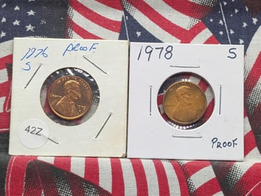 1976-S & 1978-S "Proof" Lincoln Head cents