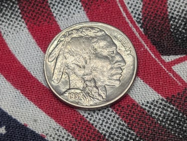 1937, XF-AU, Bold Details, Full Horn, Buffalo Nickel, 88 Years Old