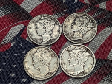 1928-S, 1929-S, 1930-S, & 1931-S Mercury Dimes
