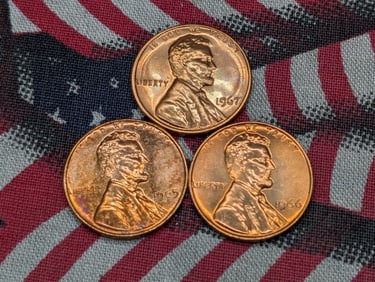 1965, 1966, 1967 SMS Uncirculated cents