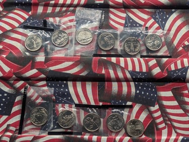 1999-D & 2000-D Statehood quarters, 10 coins, Original Government Packaging 5 each Original