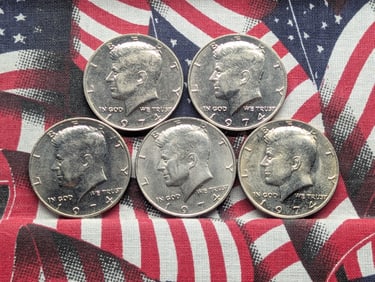 (5) 1974-P  Kennedy Half Dollars