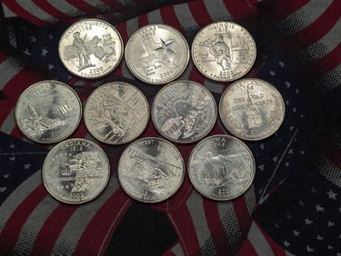 (10) uncirculated "P" mixed date State Quarters