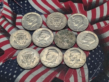 (10) 1972-P Kennedy Half Dollars