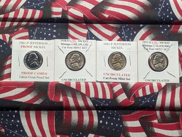 1941-P, 1957-D, 1958-D, & 1961-P Jefferson Nickels