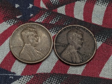 1918-D & 1919-D Lincoln Wheat cents