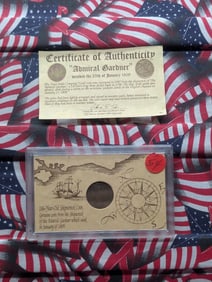 Admiral Gardner 1808 Ship Wrecked Coin w Certificate of Authenticity