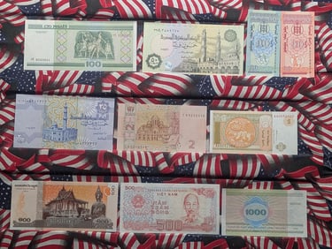 10 Foreign Crisp/Unc, Notes, Great Art