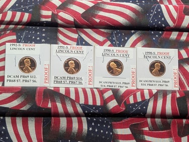 (2) 1990-S, 1991-S, & 1992-S Lincoln Memorial Cents