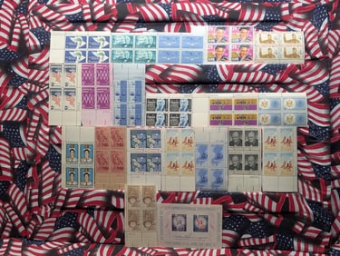 (20) Assorted Plate Blocks, All Mint, Original Gum, Never Hinged